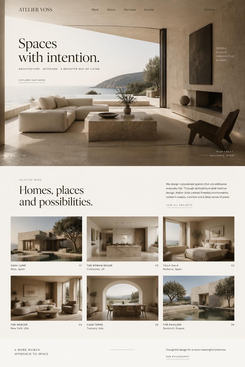 Atelier Voss homepage concept