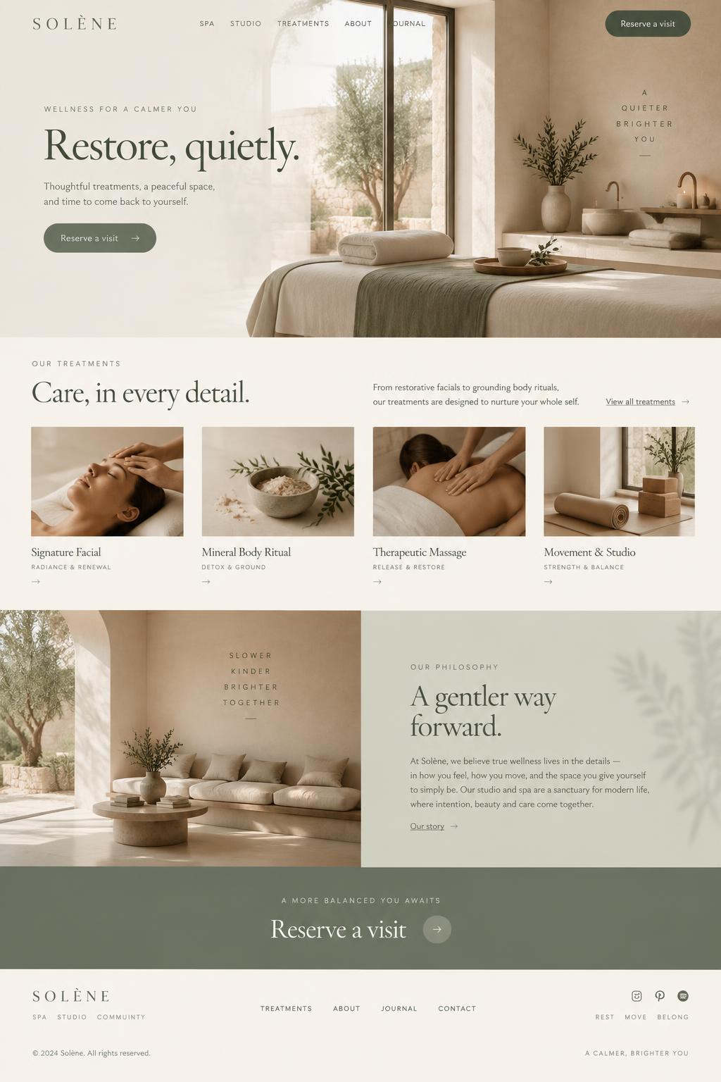 Solène homepage concept